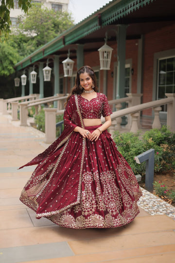 Amazing Rangoli silk lehnga choli crafted with sequin embroidery